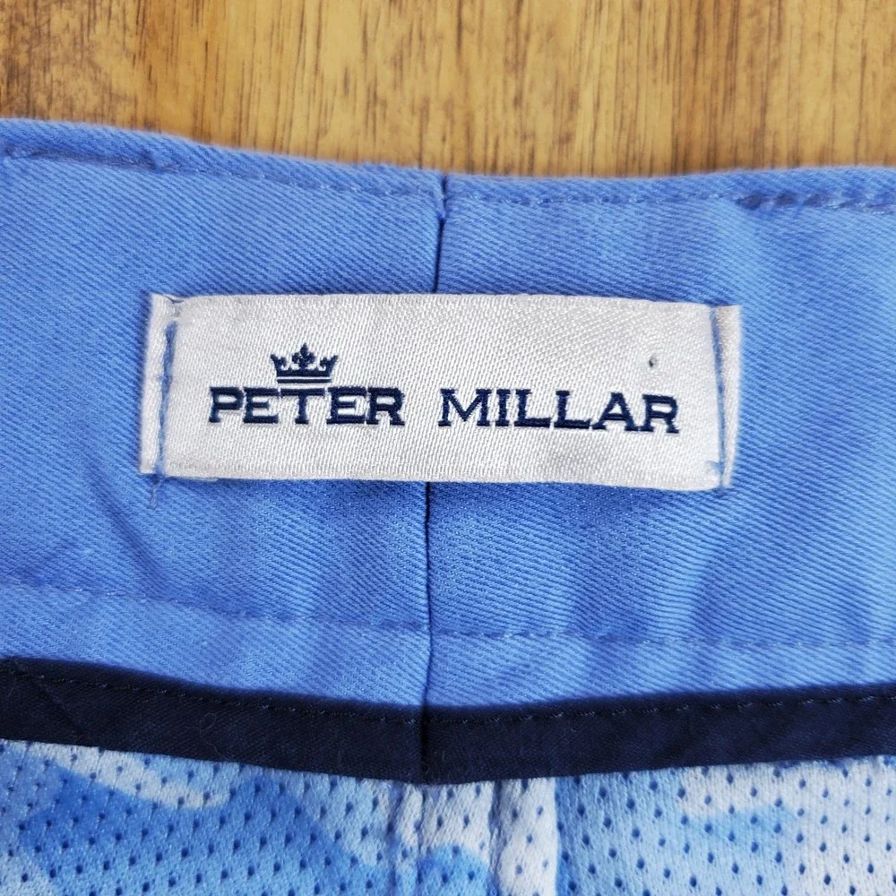 Peter Millar EB66 Performance Pants Mens 38x32 Blue 5-Pocket MS21EB66FB
